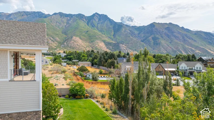 Mountain view with nearby suburban area