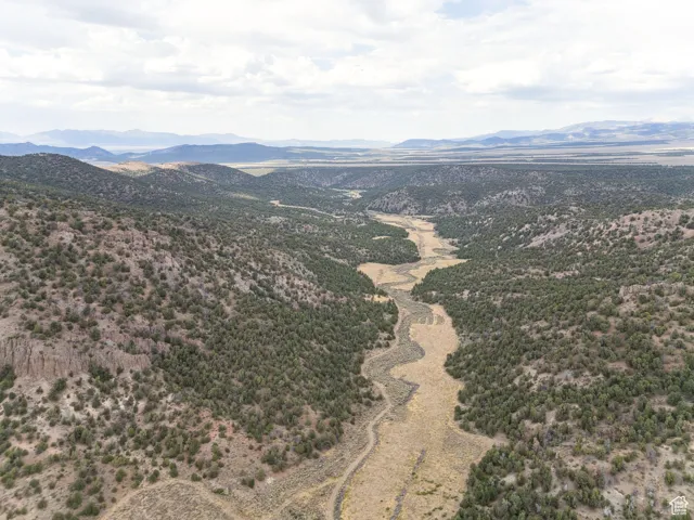 Aerial view of a mountainous background