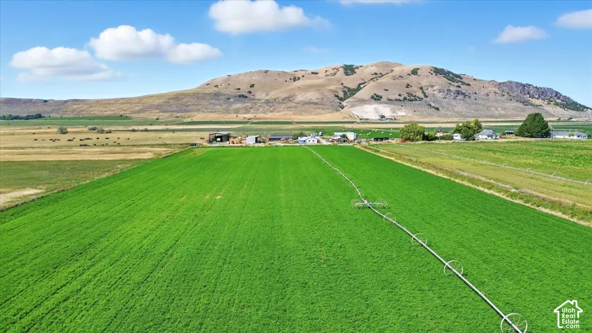 Mountain view with rural landscape