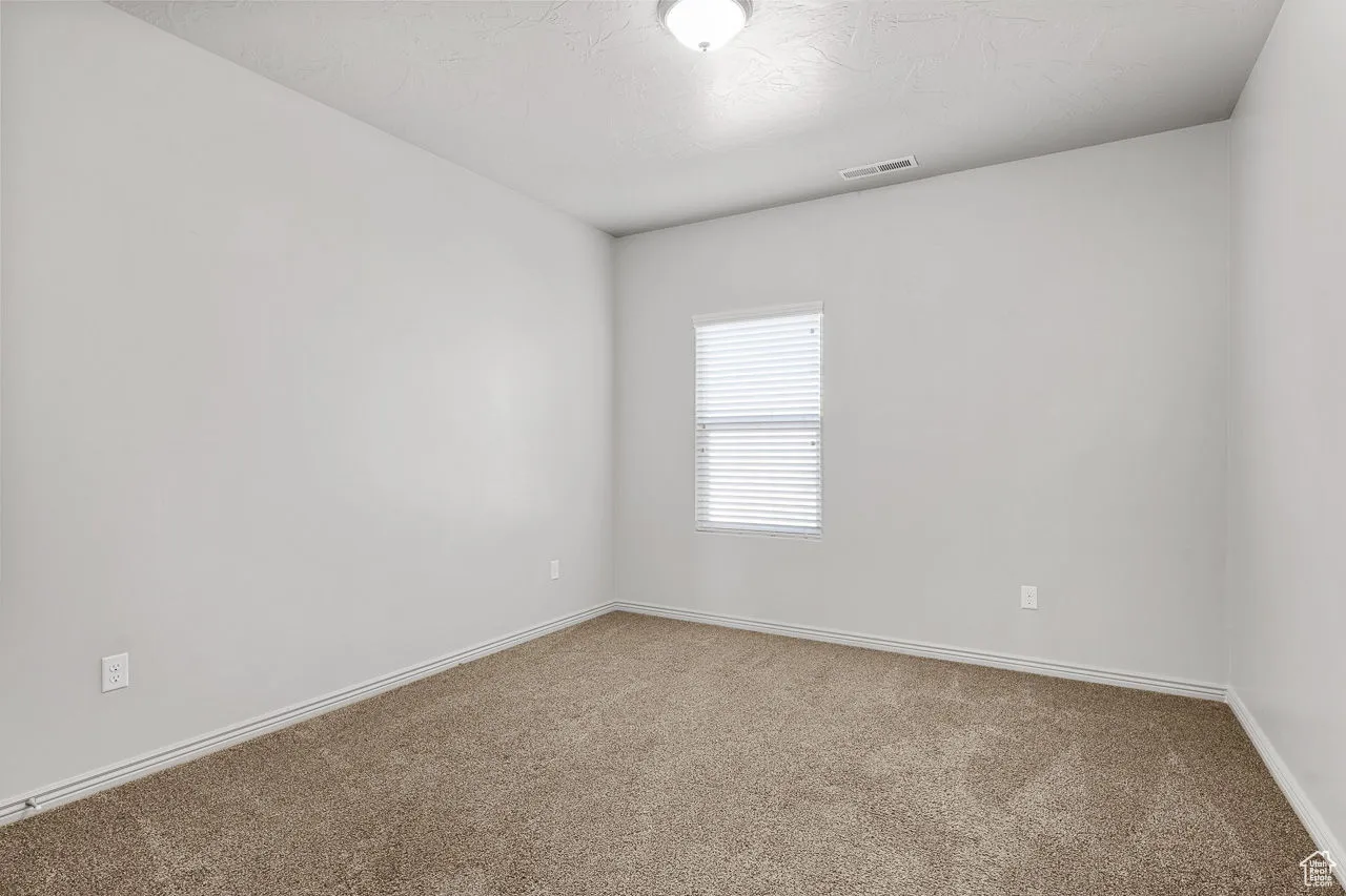 Unfurnished room featuring carpet floors and a textured ceiling