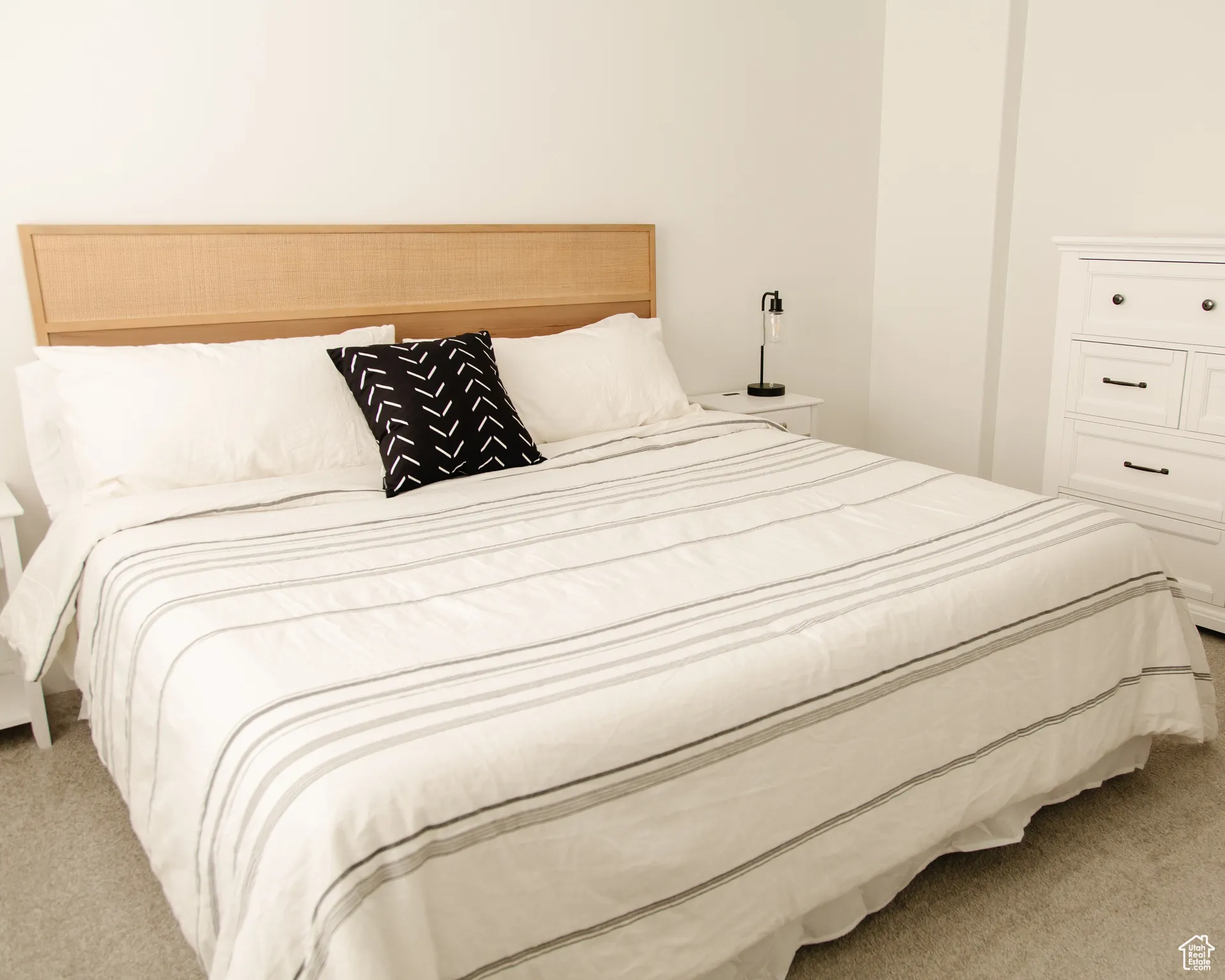 Bedroom with carpet flooring