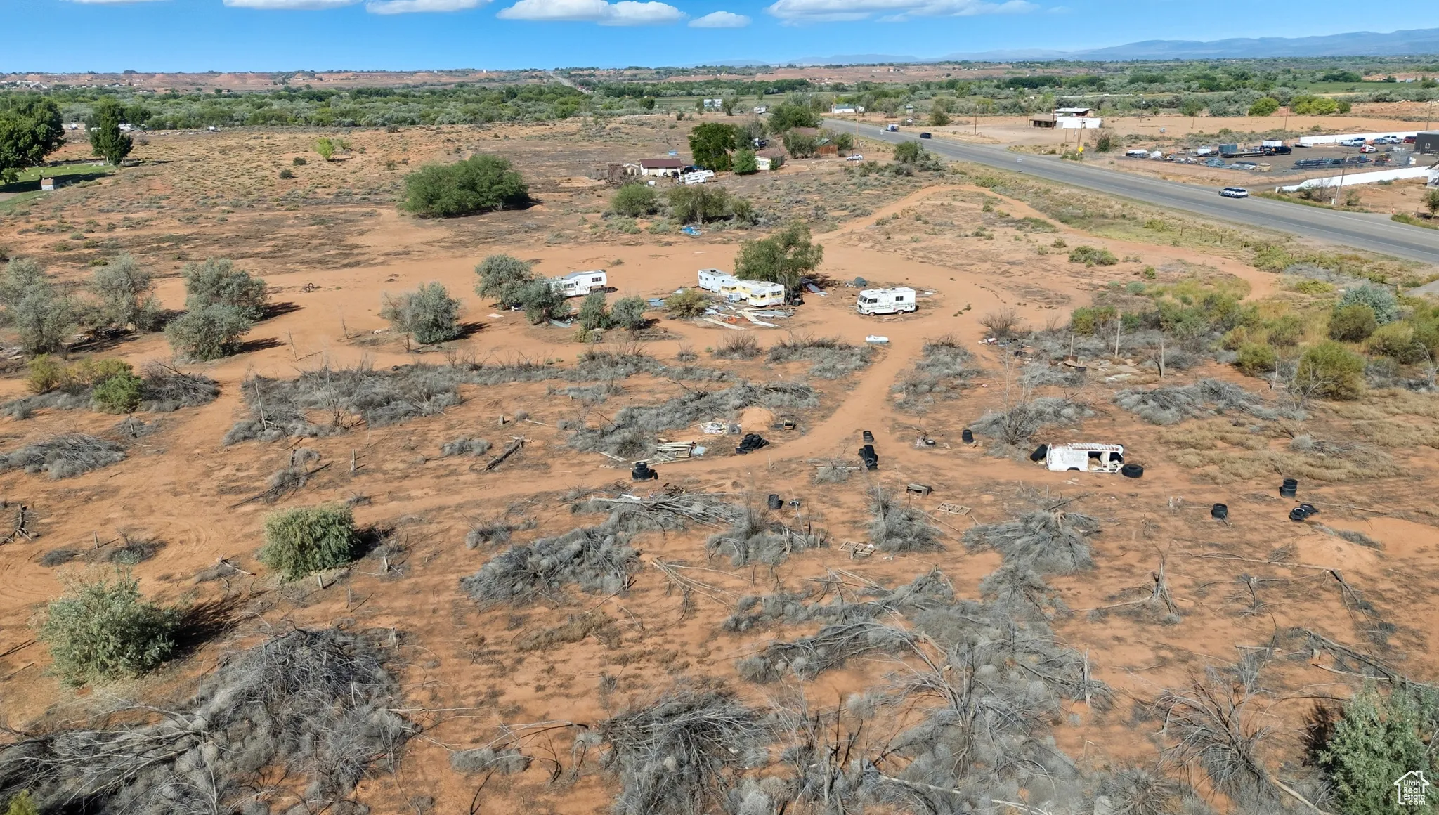 Aerial view of property and surrounding area with rural landscape