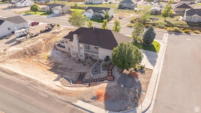 Aerial view of residential area