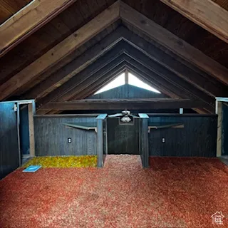 View of vaulted ceilings from the loft.