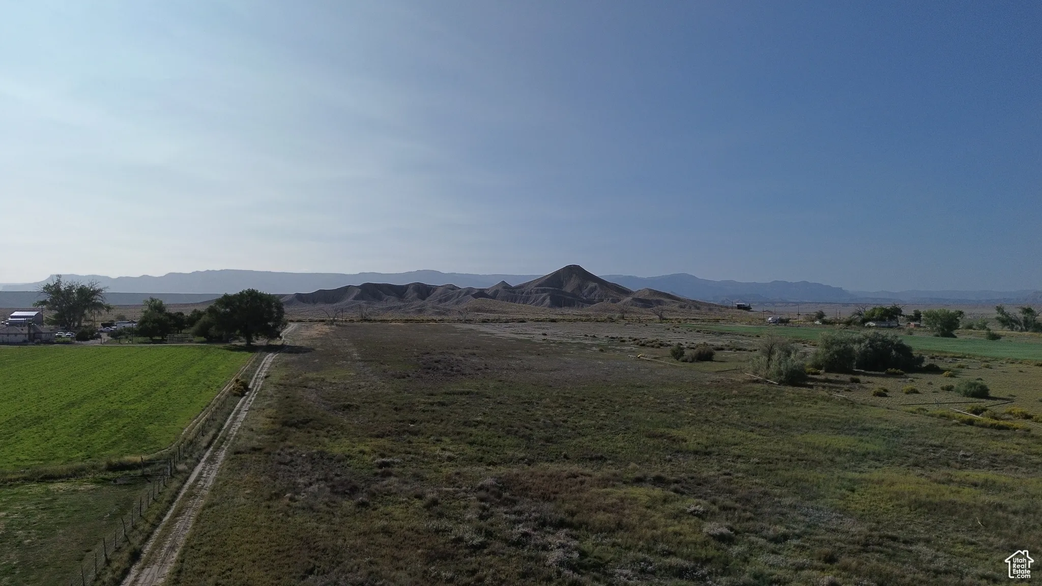 View of mountain background with rural landscape