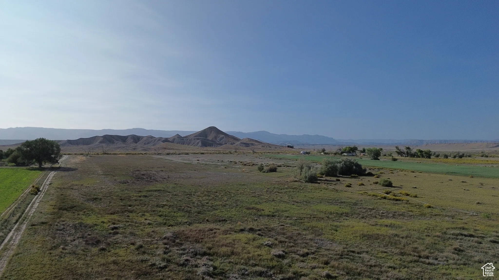 View of mountain background with rural landscape