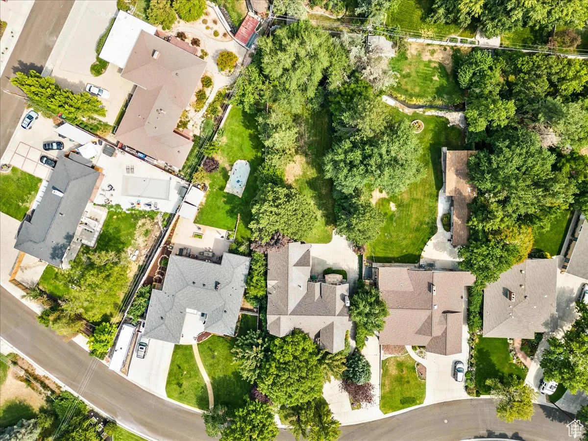 Aerial view of residential area