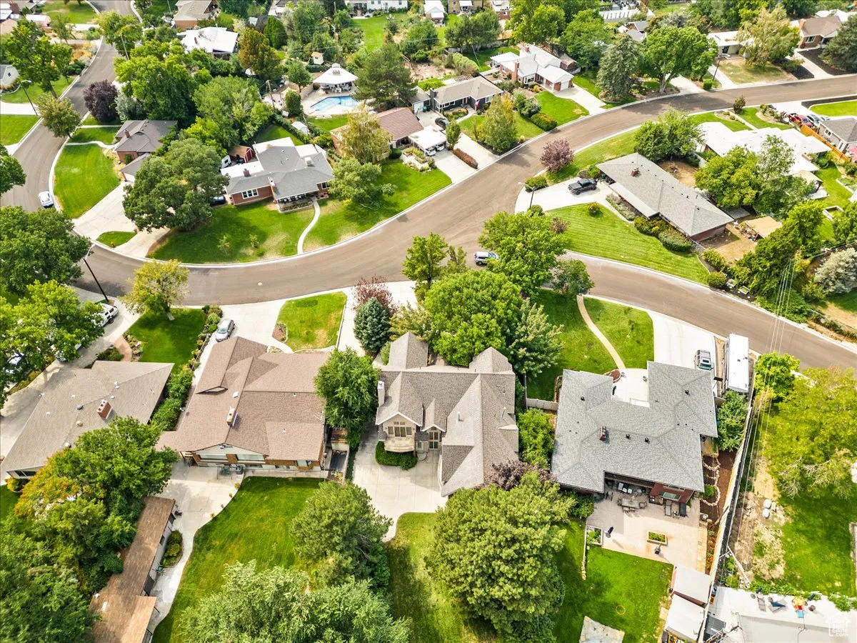 Aerial view of residential area
