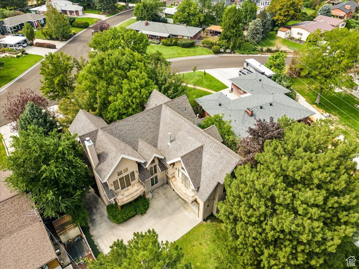 Aerial view of residential area