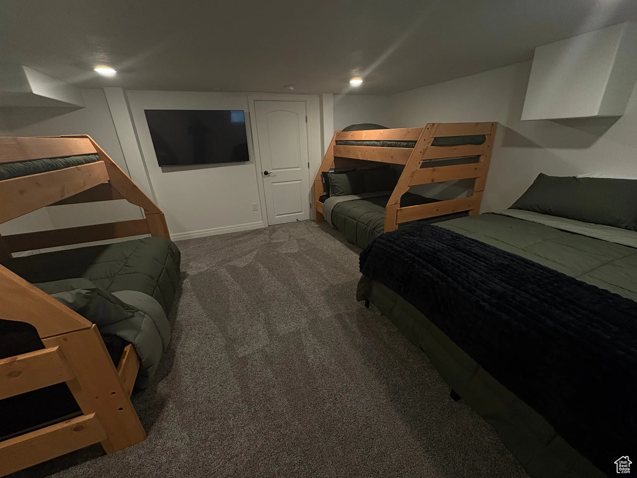 Bedroom with carpet floors