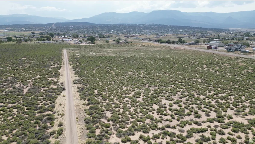 Bird's eye view of a mountain backdrop