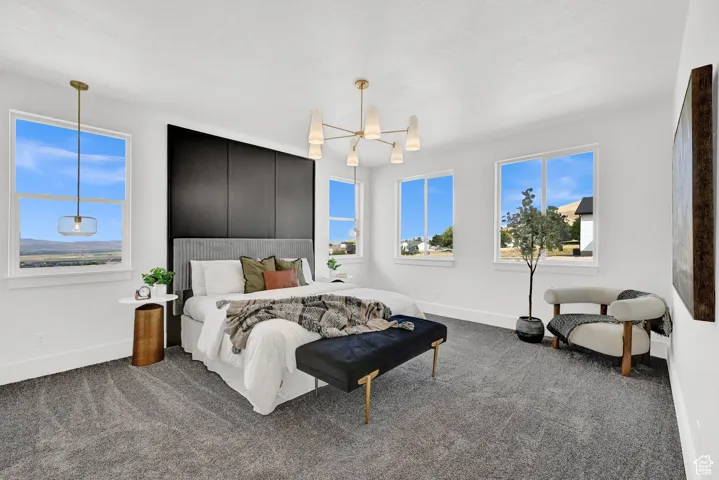 Oversized primary bedroom on the main level