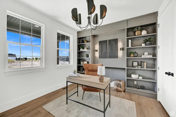 Stylish office/flex room off the main entry