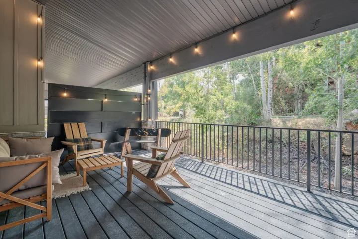Wired for Hot Tub & Gas BBQ!  Peaceful terrace with outdoor lounge area and view of scattered trees. Lovely shade for late afternoon sundown sessions.