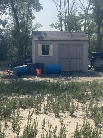 View of shed featuring heating fuel