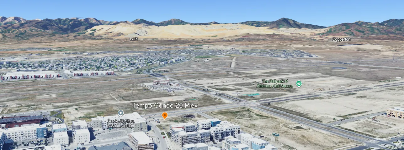 Drone / aerial view of a mountainous background