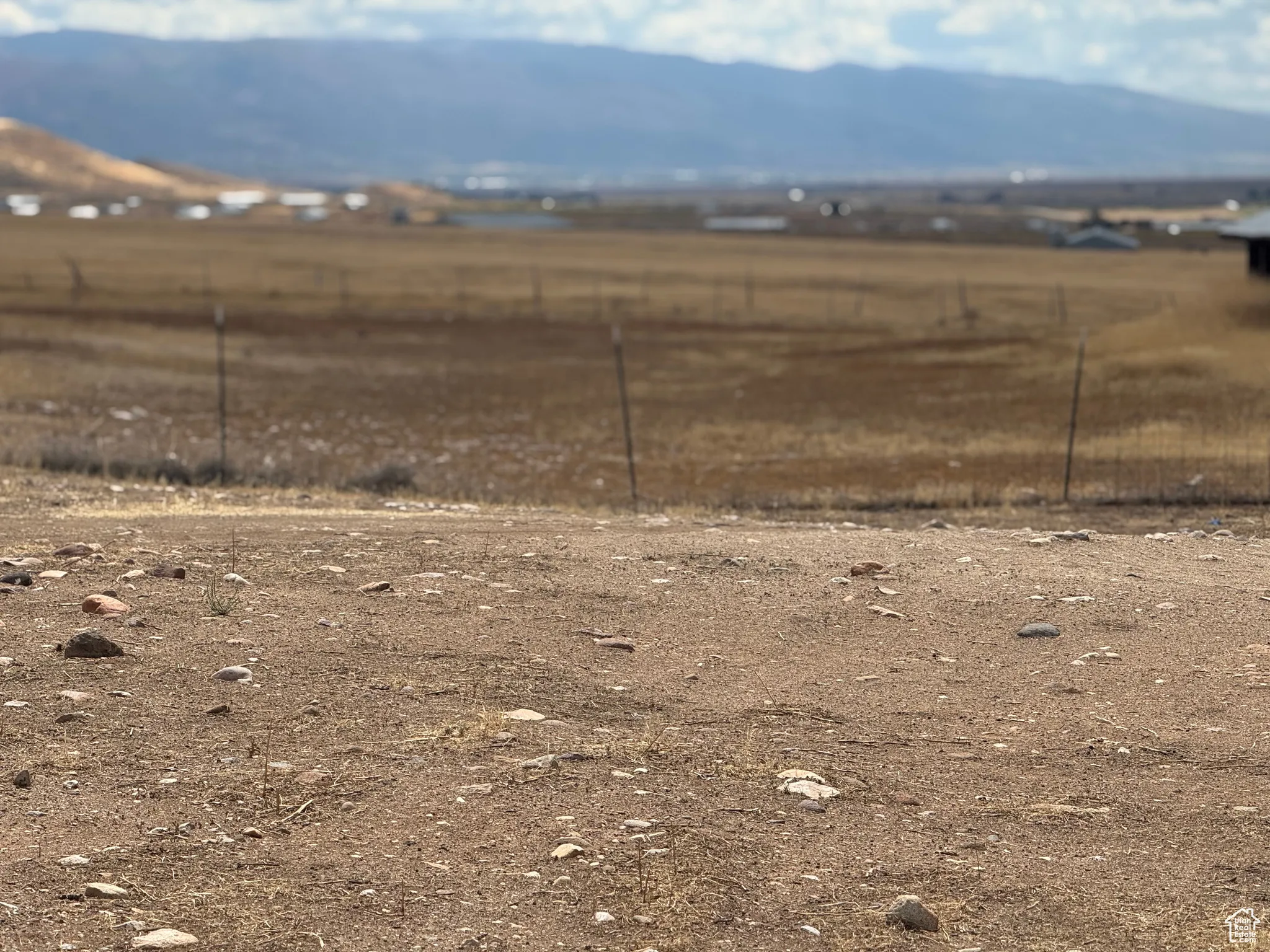View of yard with a mountain view