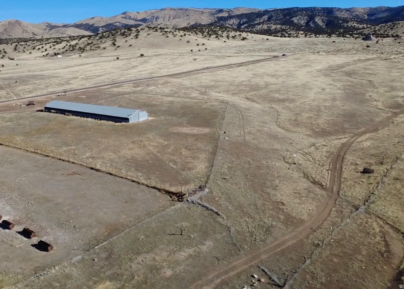 View of mountain background with rural landscape and a desert landscape