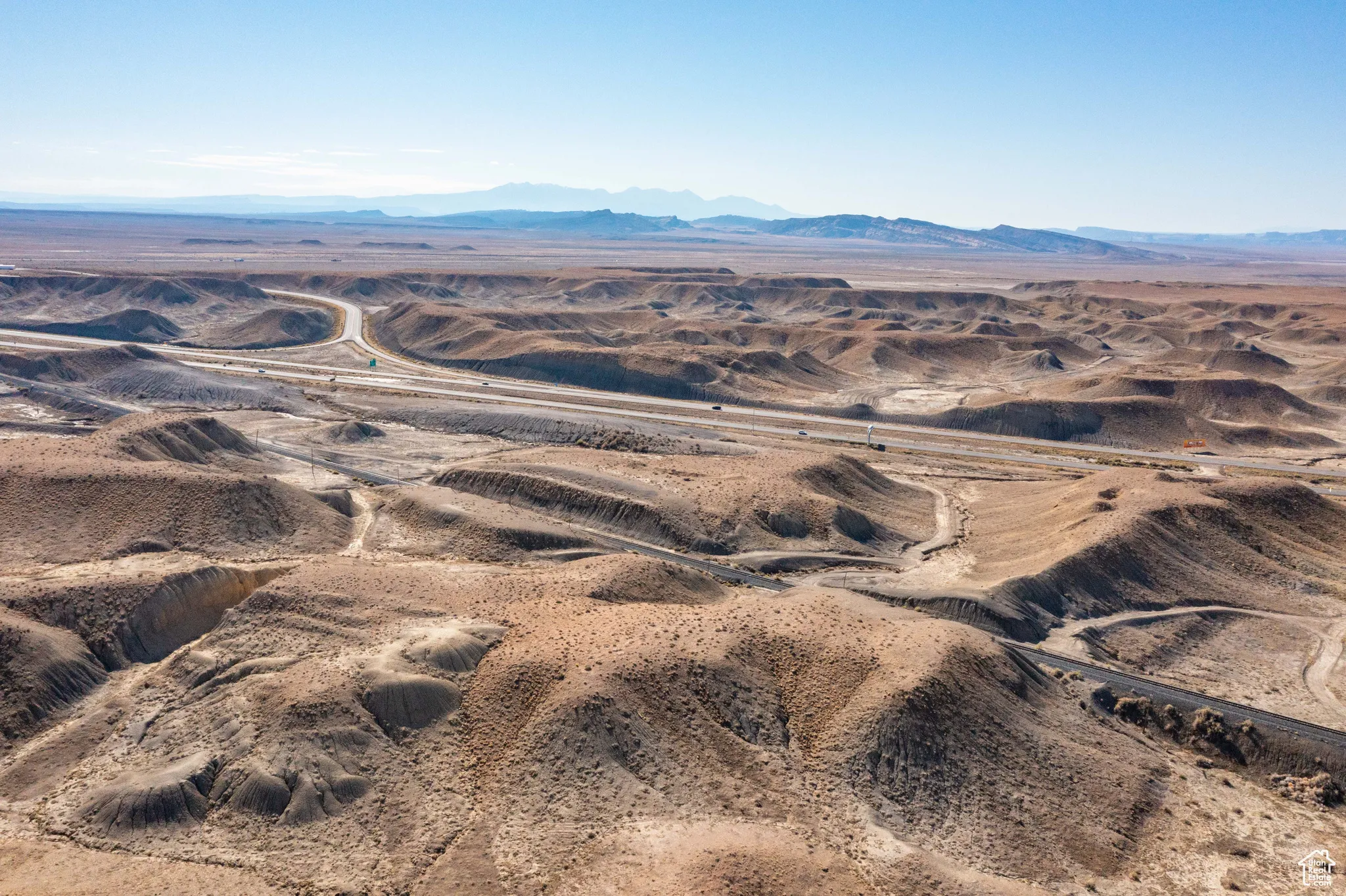 View of mountain background featuring a desert landscape and rural landscape
