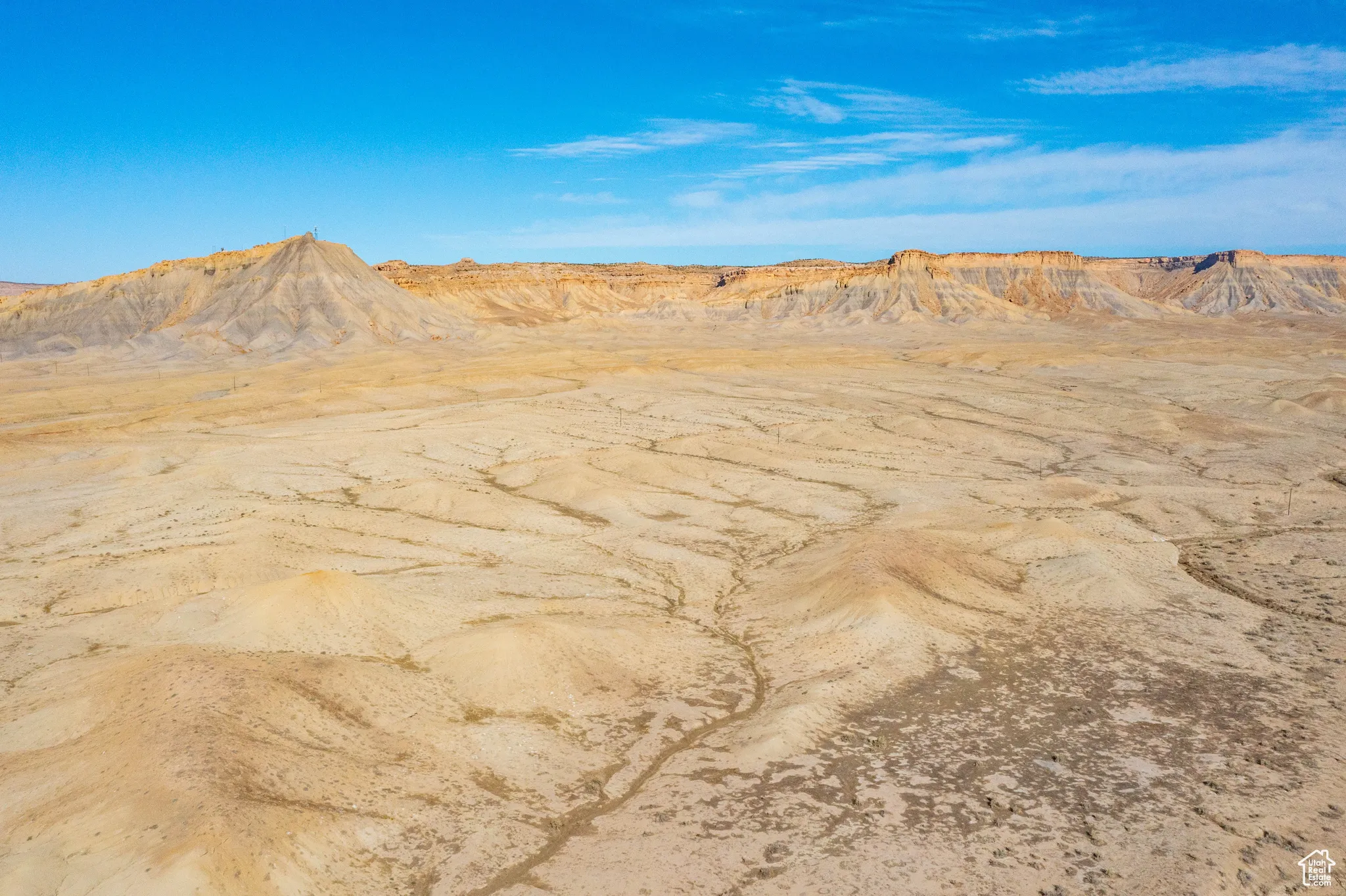 Mountain view featuring a desert landscape