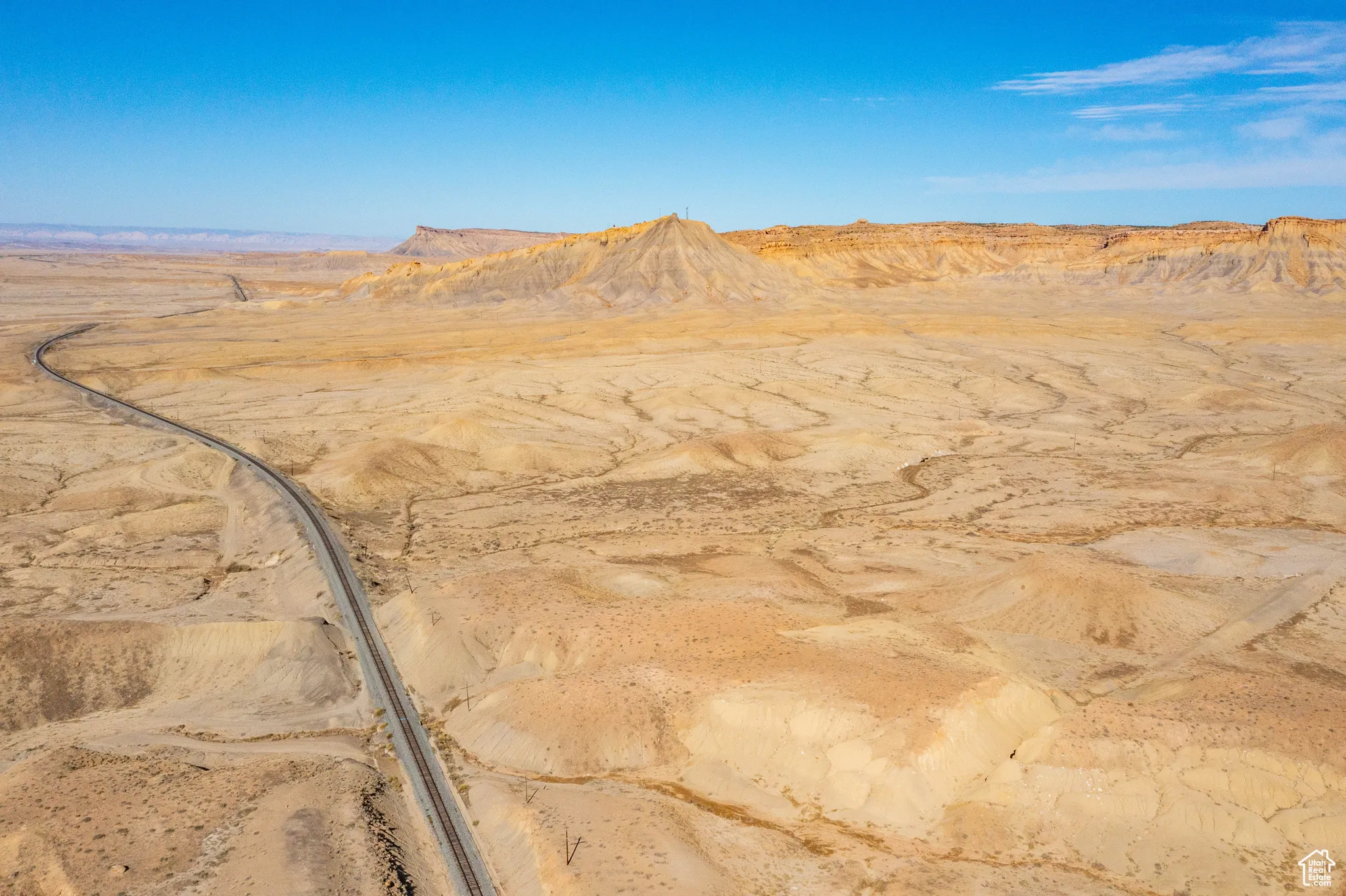 Mountain view with a desert landscape and rural landscape