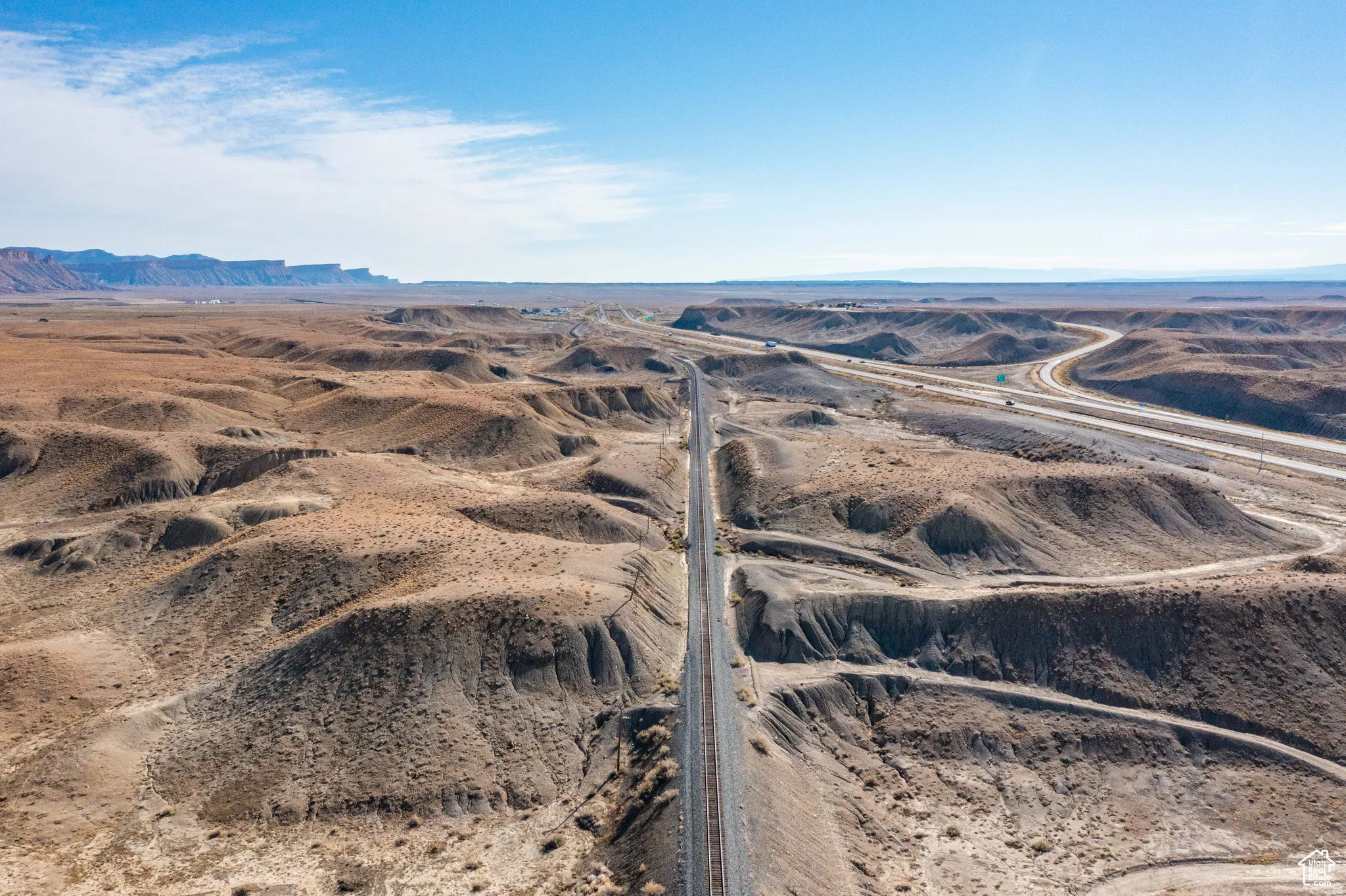 Mountain view with a desert landscape and rural landscape