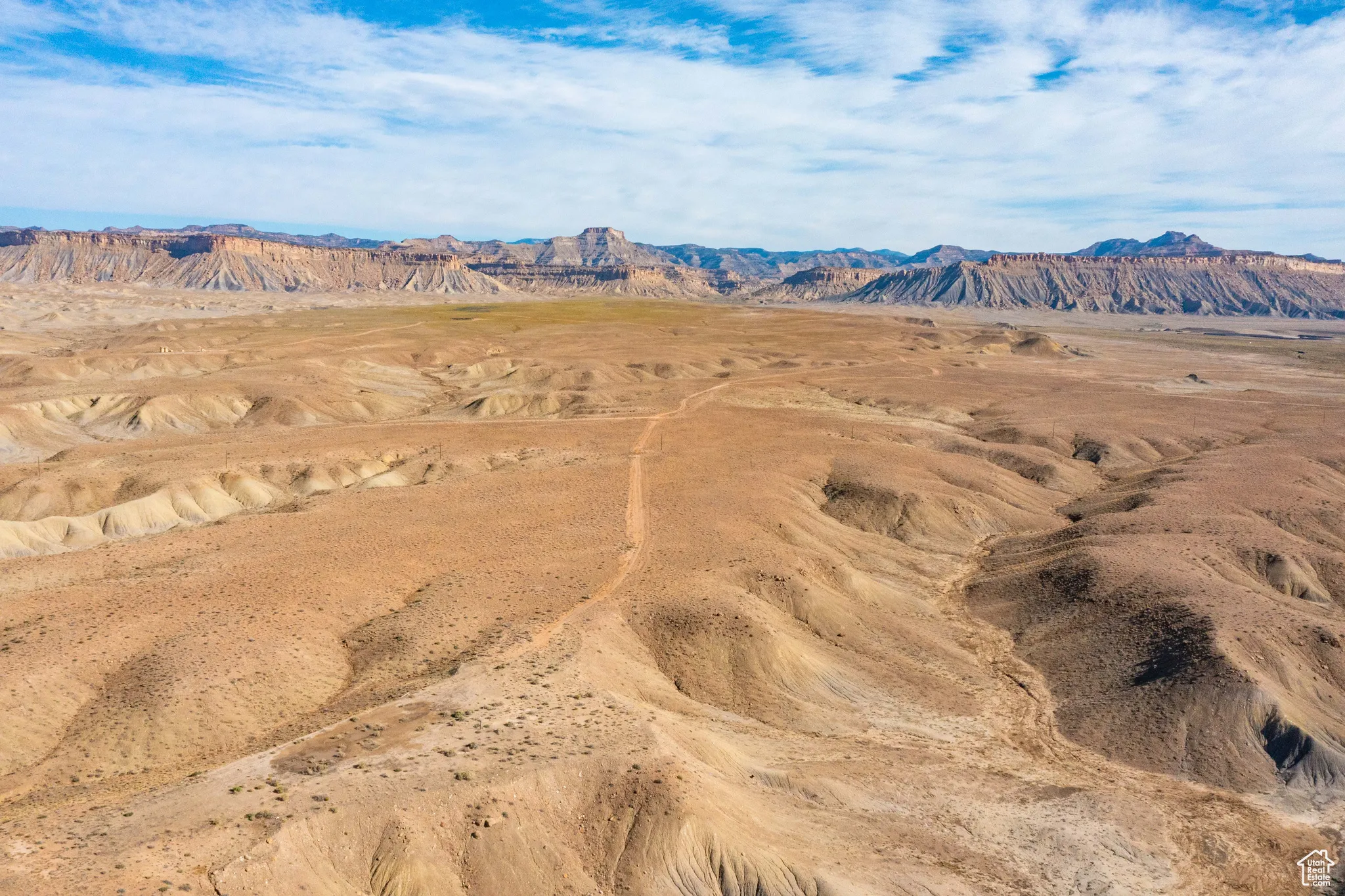 View of mountain background with a desert landscape and rural landscape