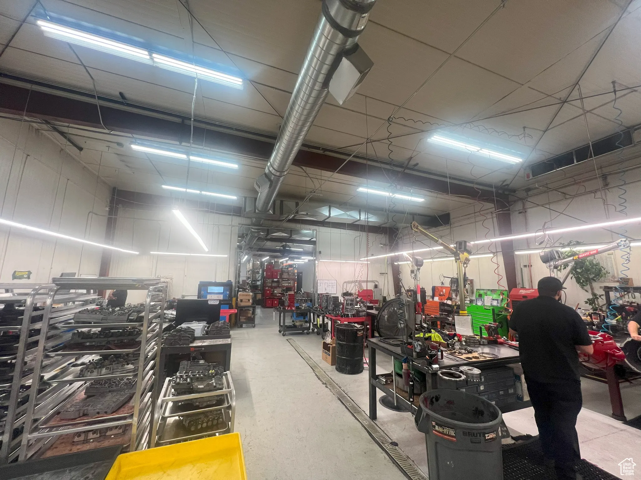 Garage featuring a workshop area