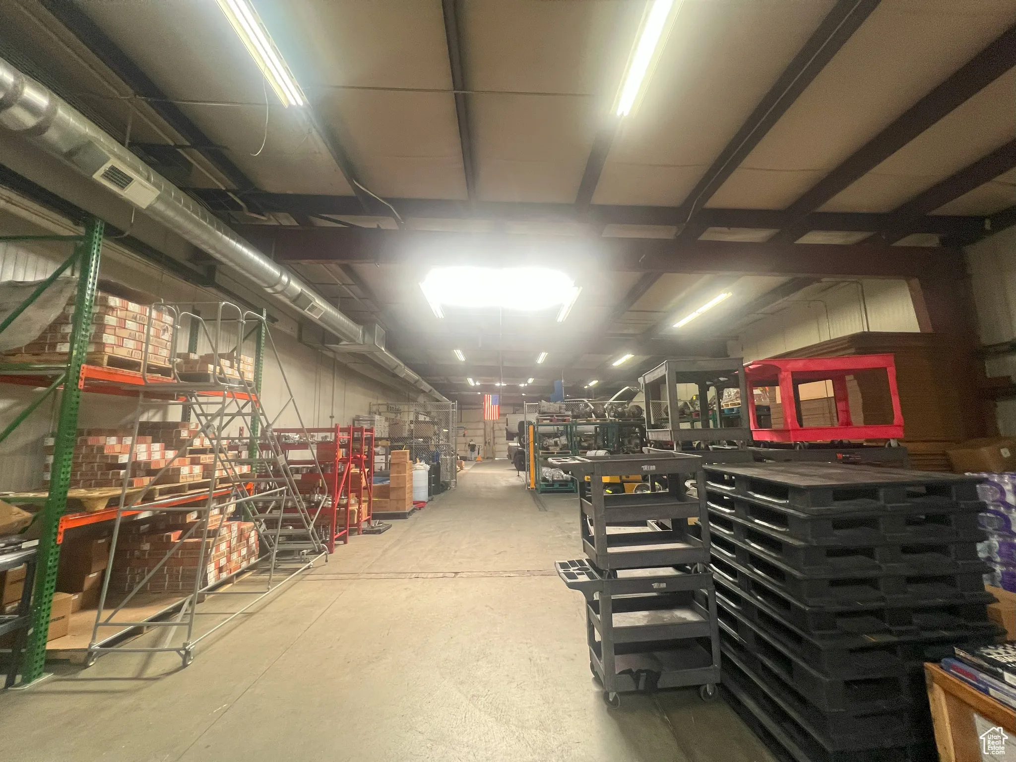 Garage featuring a workshop area