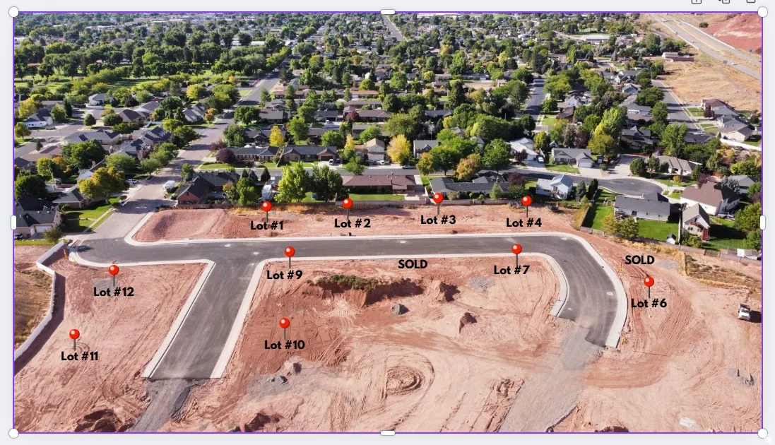 Aerial perspective of suburban area