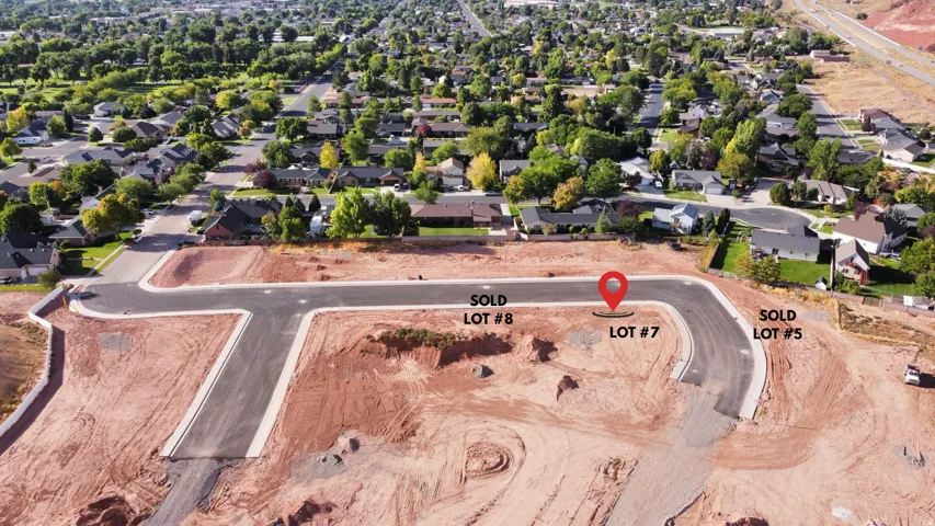 Aerial view of residential area