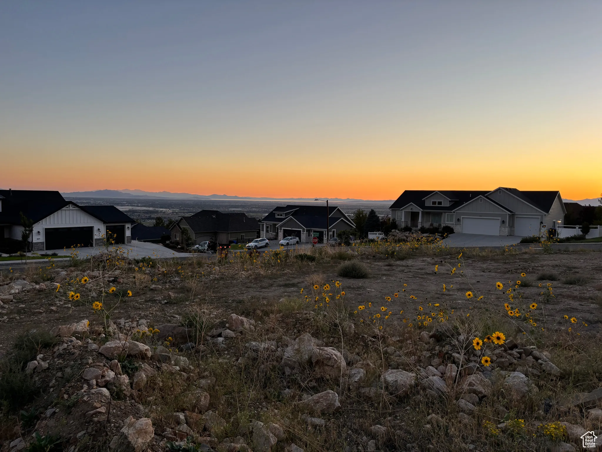 Mountain view featuring nearby suburban area