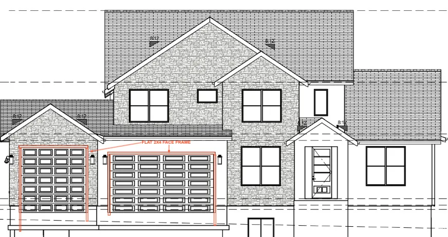 Actual stone layout and garage sizes
