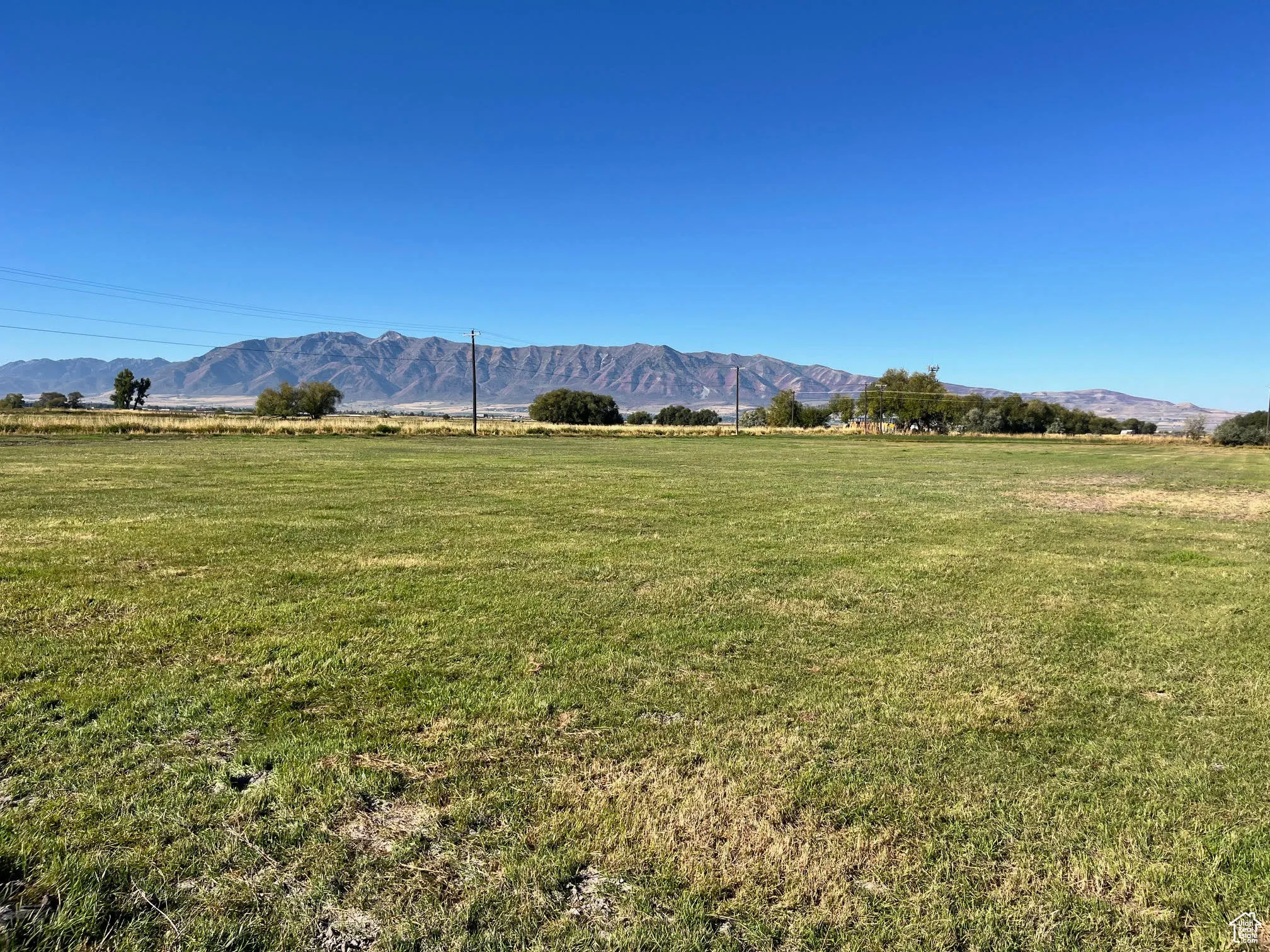 View of mountain background with rural landscape