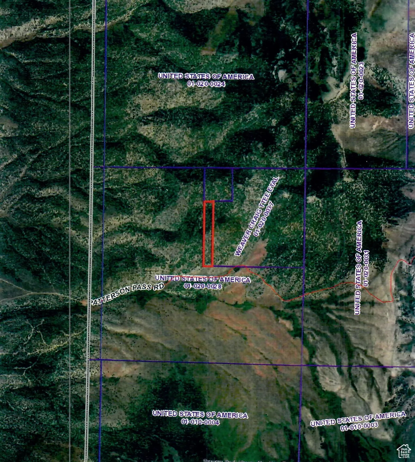 Map / location with property parcel outlined