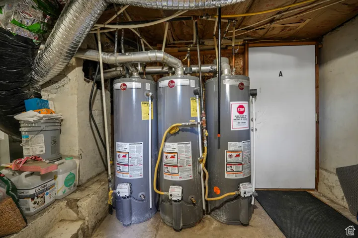 Utility room with gas water heater