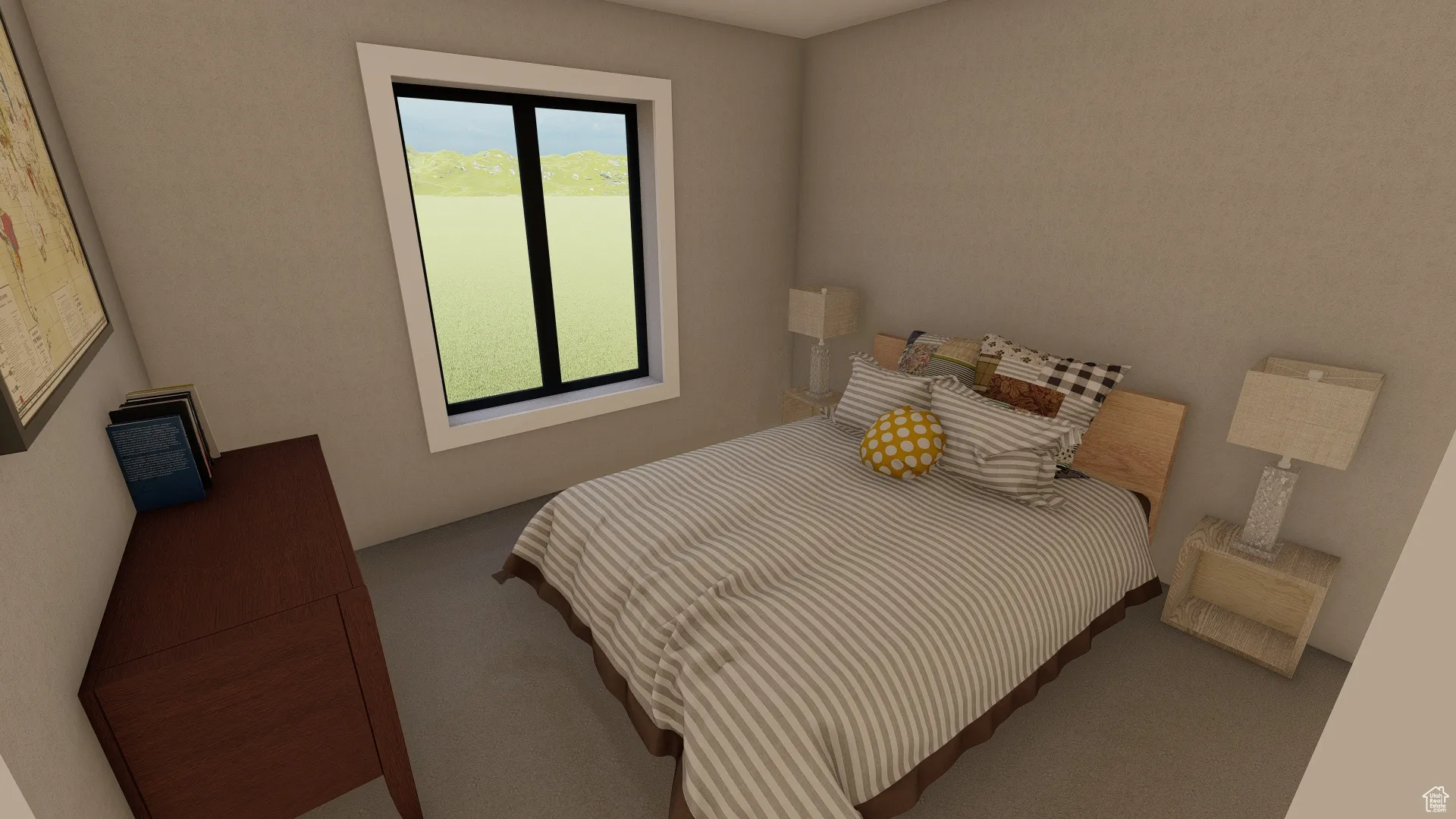 Bedroom featuring carpet flooring