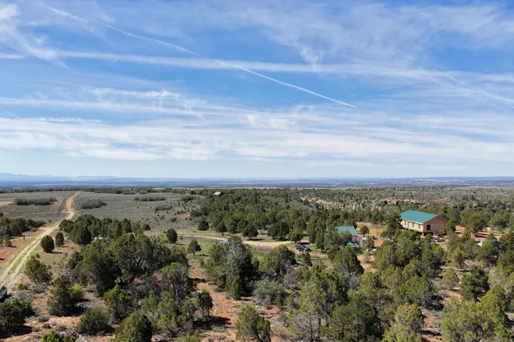 Aerial view of sparsely populated area