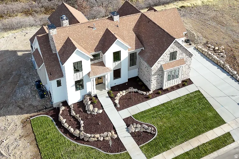 Ariel view of home