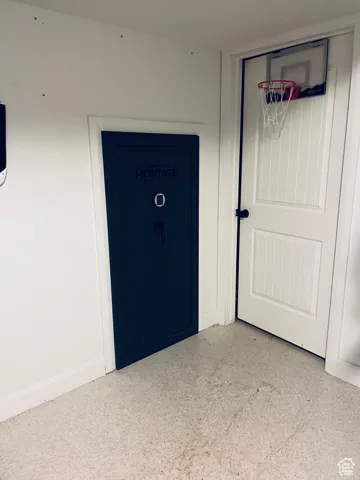 Built in safe in basement storage room