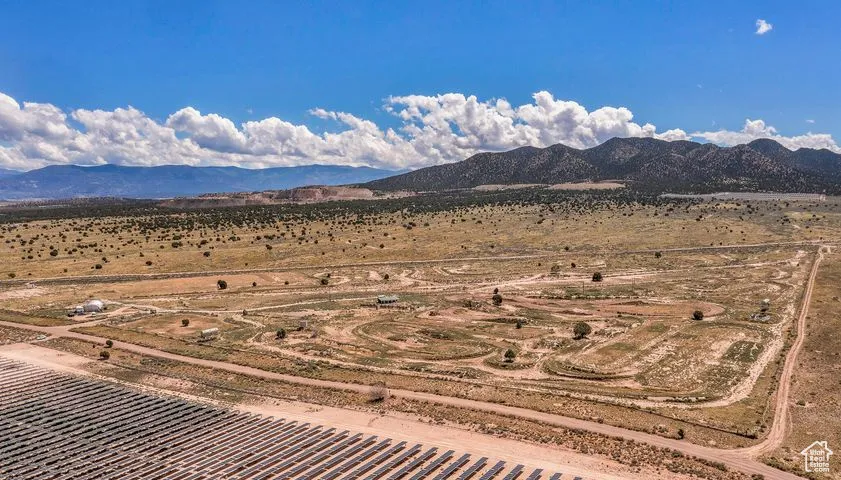 View of mountain background with a desert landscape and rural landscape