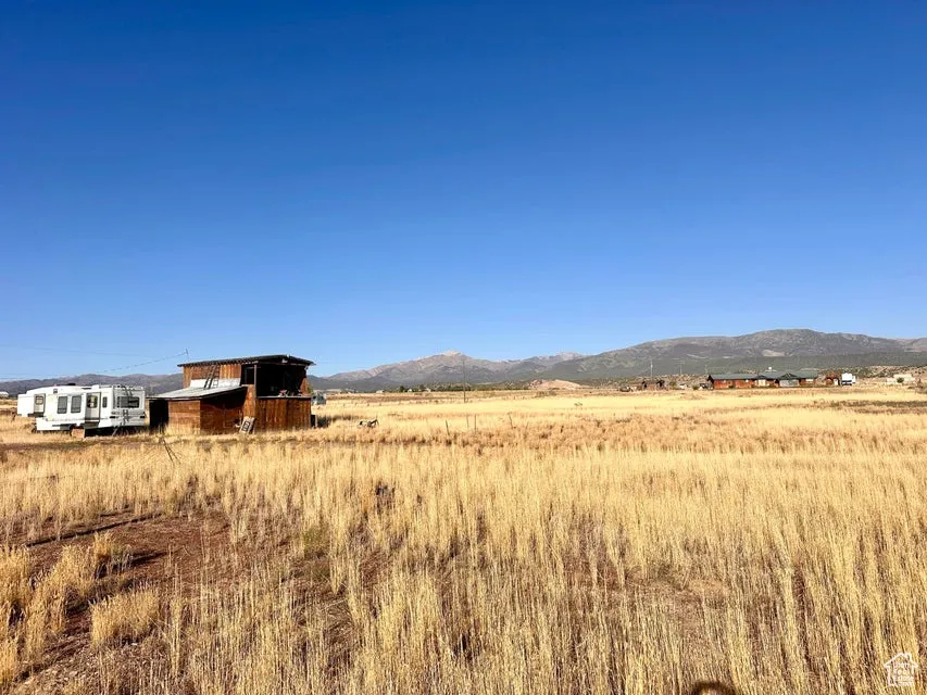 View of mountain background with rural landscape
