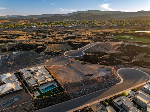 Expansive residential development with mountain scenery
