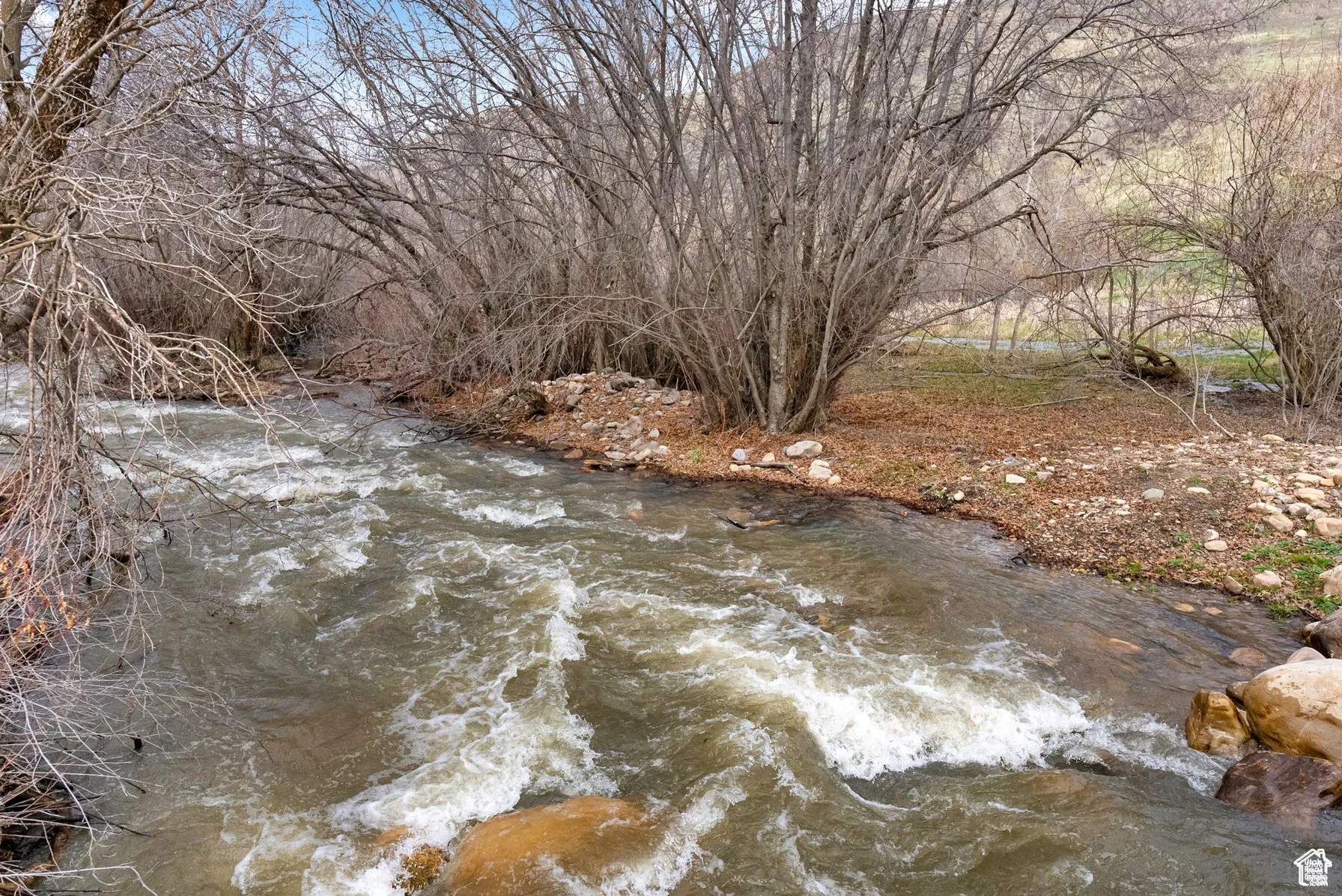View of undeveloped land with a large body of water