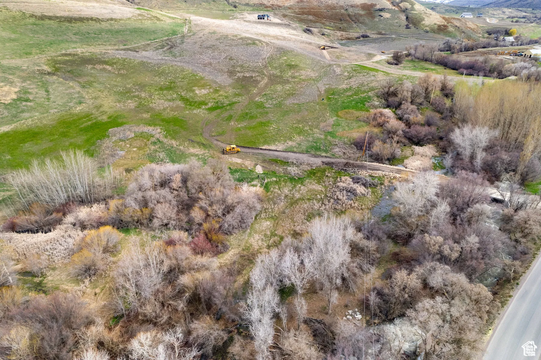 Aerial view of property's location with rural landscape