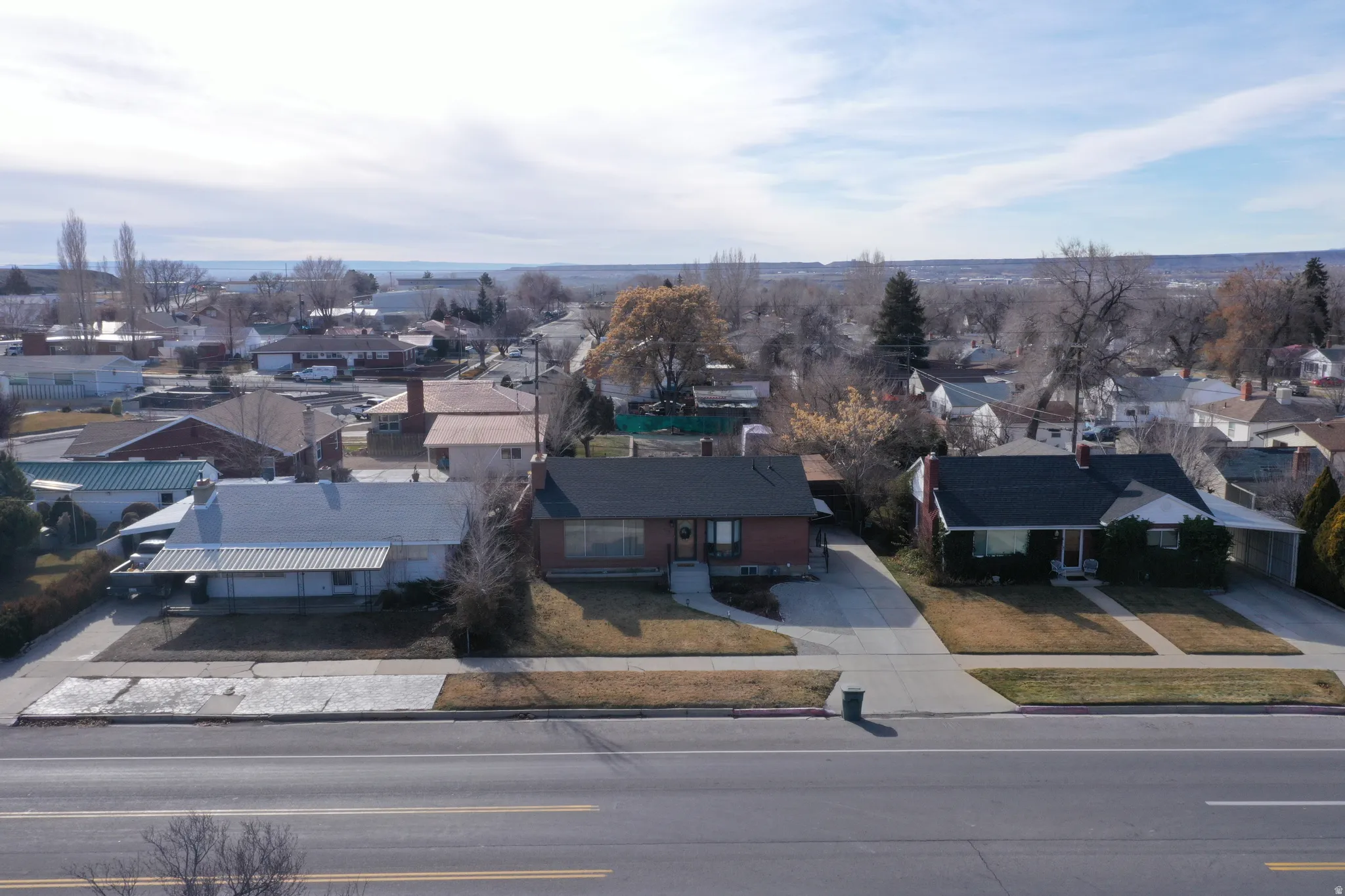 Aerial view of residential area