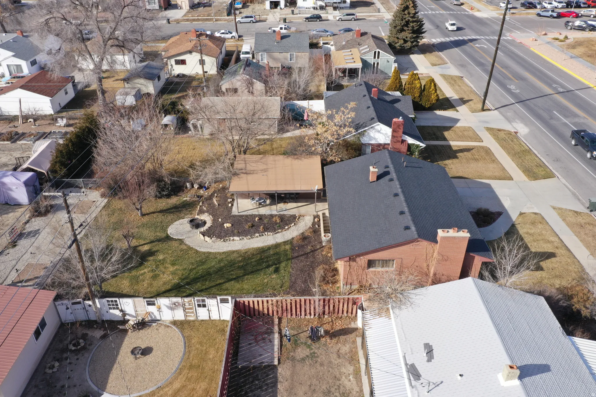 Aerial view of residential area