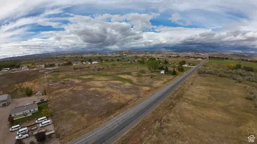 Aerial view of sparsely populated area