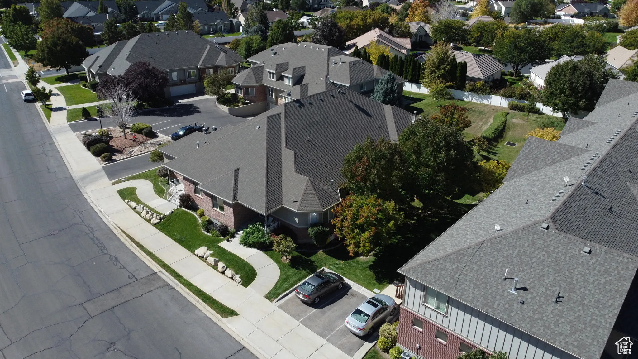 Aerial of home and area around