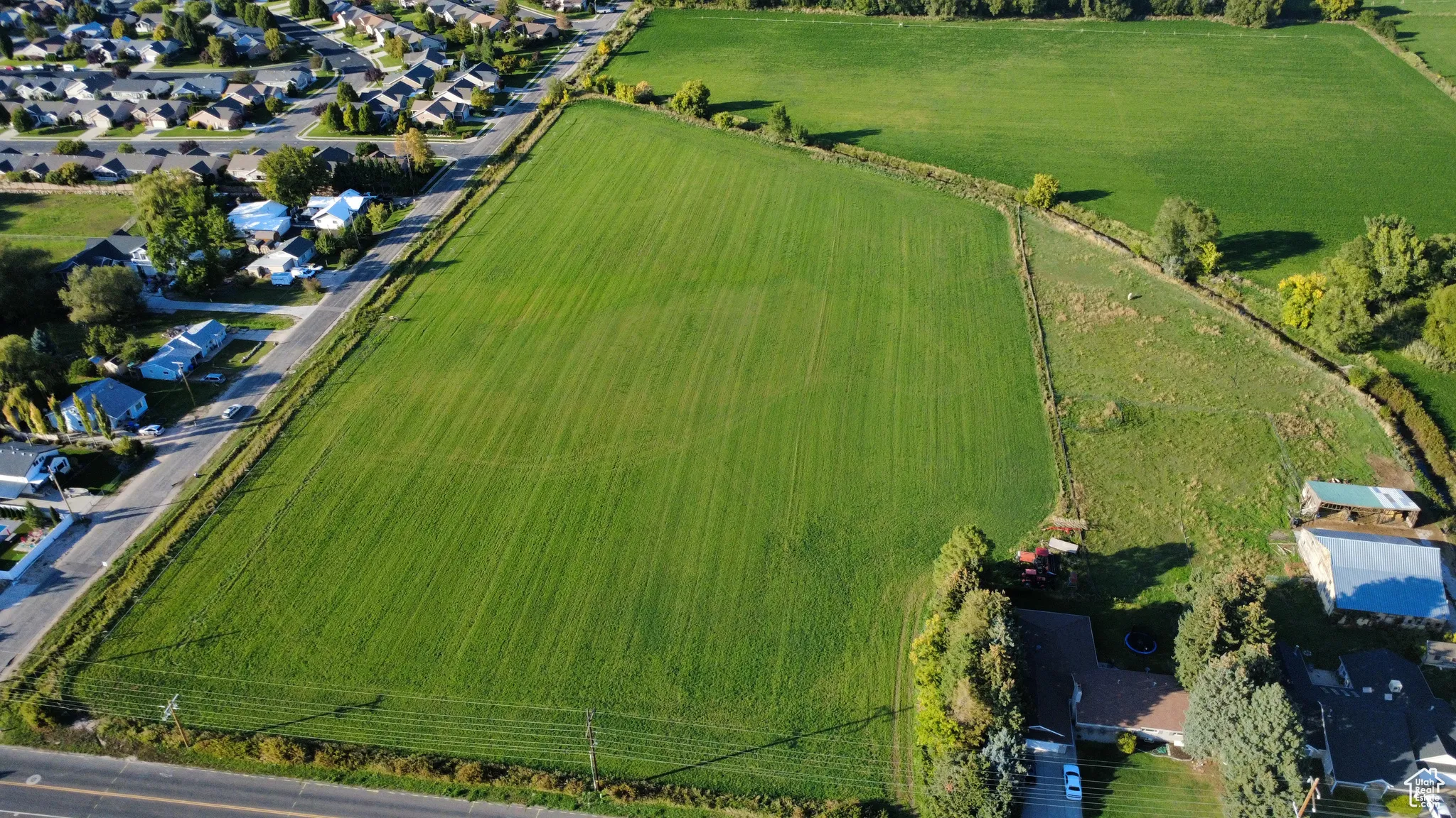 Aerial overview of property's location featuring rural landscape